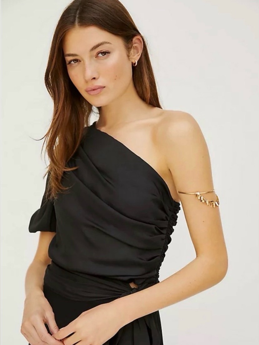 Dolan Art + Soul Collection One-Shoulder Ruched Blouse | Nwt | Size Small